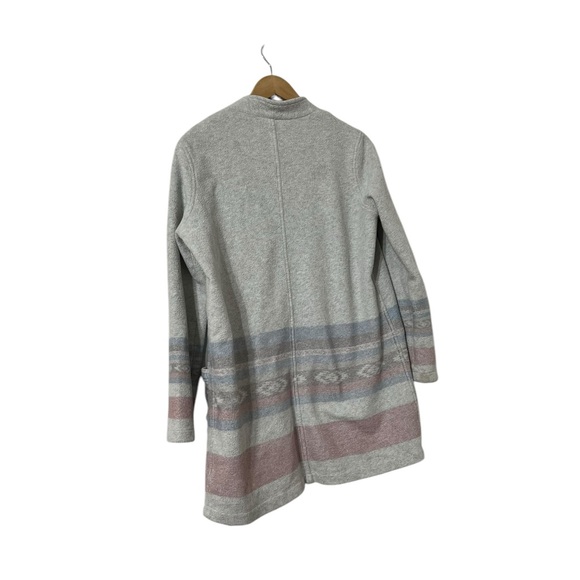 FAHERTY Gray Open Striped Cardigan Sweater - Picture 5 of 8